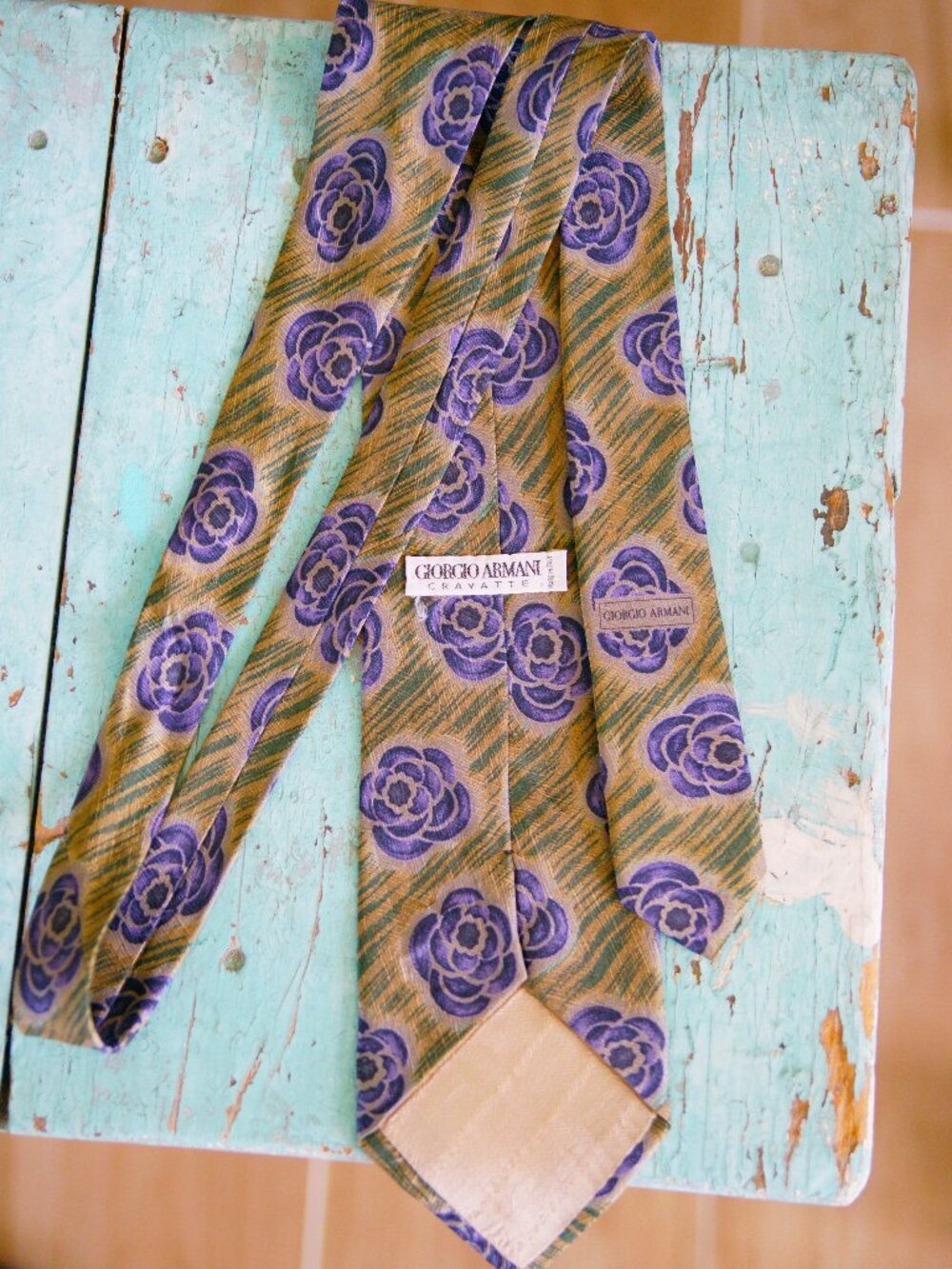 Vintage Giorgio Armani Tie 100% Silk Carvatte Line Made in Italy